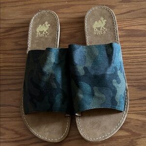 Camel Active Women's Camo Slide Sandals - Green